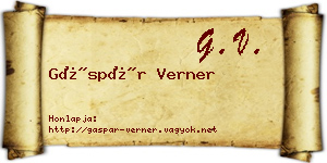 Gáspár Verner névjegykártya